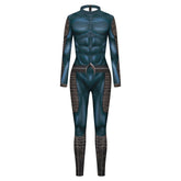 Movie Aquaman Arthur Curry Blue Jumpsuit Outfits Cosplay Costume Halloween Carnival Suit